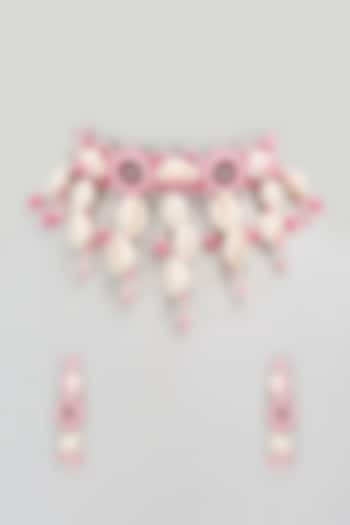 Pink Beaded Choker Necklace Set by PGYG at Pernia's Pop Up Shop