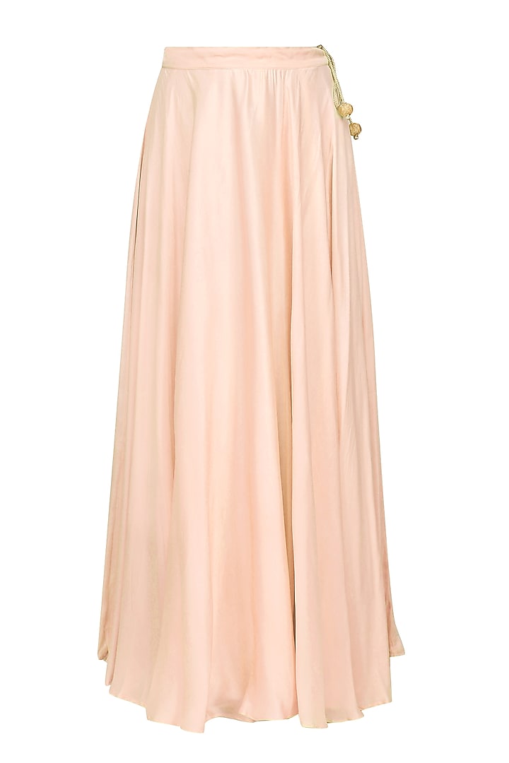 Pink embroidered high low top and lehenga skirt available only at Pernia's Pop Up Shop.