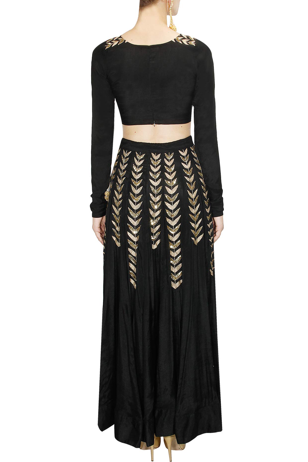 Buy URS Red Net Lehenga With Black Keyhole Crop Top at Amazon.in
