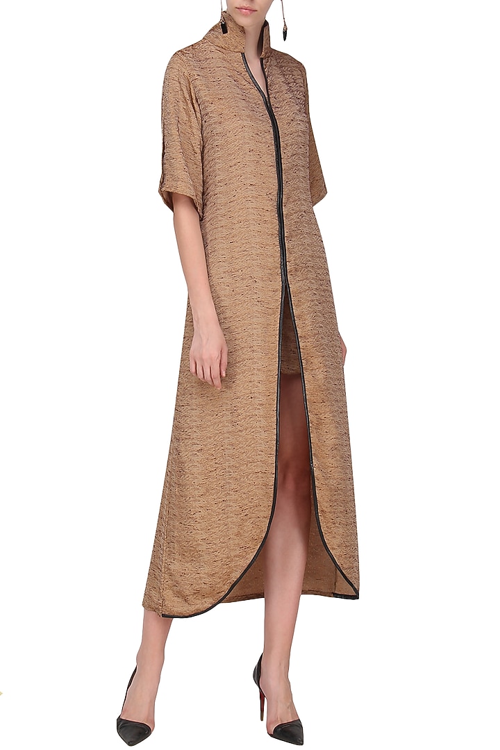 Rust asymmetrical high slit tunic available only at Pernia's Pop Up Shop.