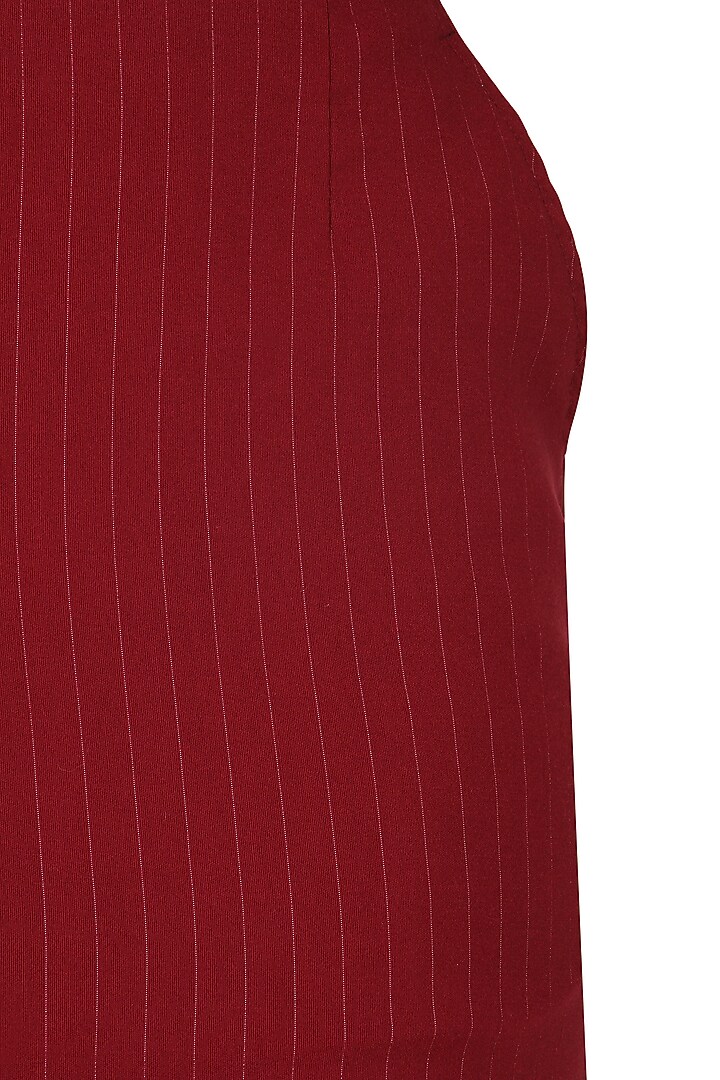 Red side slit knee length pencil skirt available only at Pernia's Pop Up Shop.