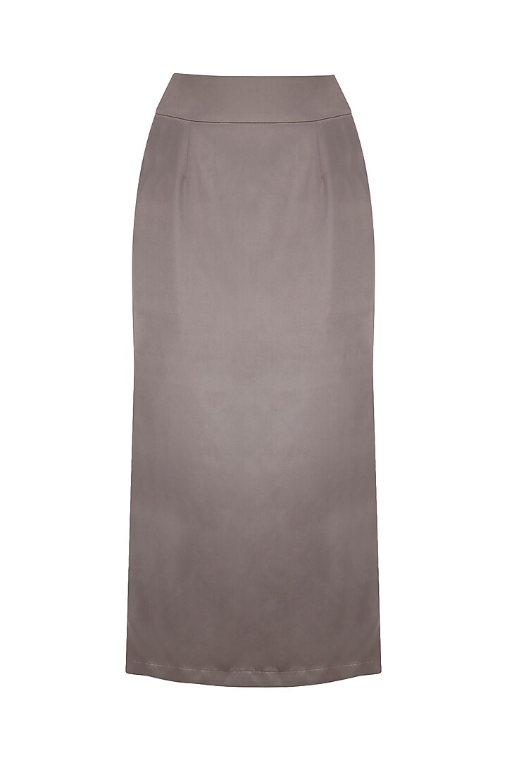 Steel Grey Side Slit Midi Skirt by Priyanka Gangwal