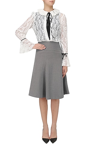 White Lace Shirt by Priyanka Gangwal