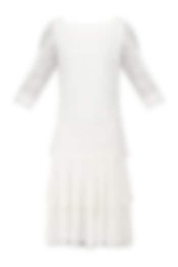 White Lace Layered Dress by Priyanka Gangwal