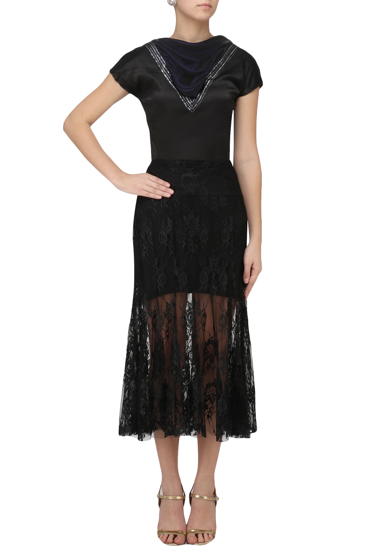 Black lace skirt available only at Pernia's Pop Up 2025