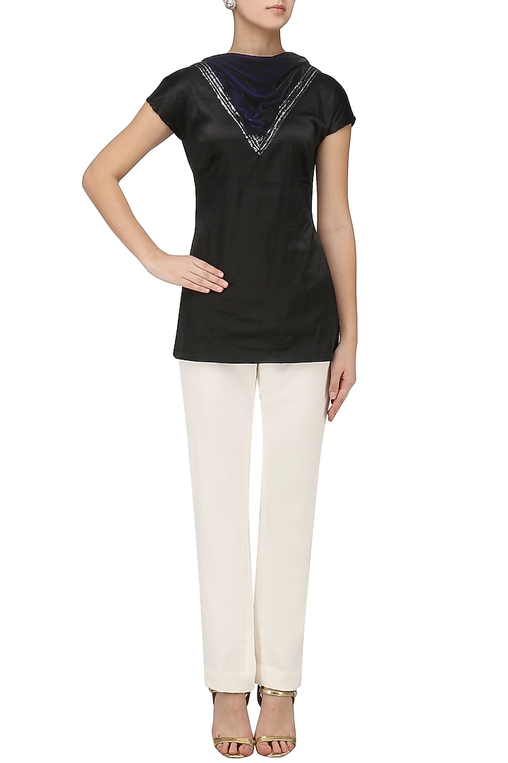 Black cowl neck top available only at Pernia's Pop Up Shop.