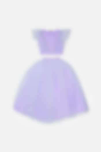 Lilac Tulle Lehenga Set For Girls by Phatakaa Mini at Pernia's Pop Up Shop