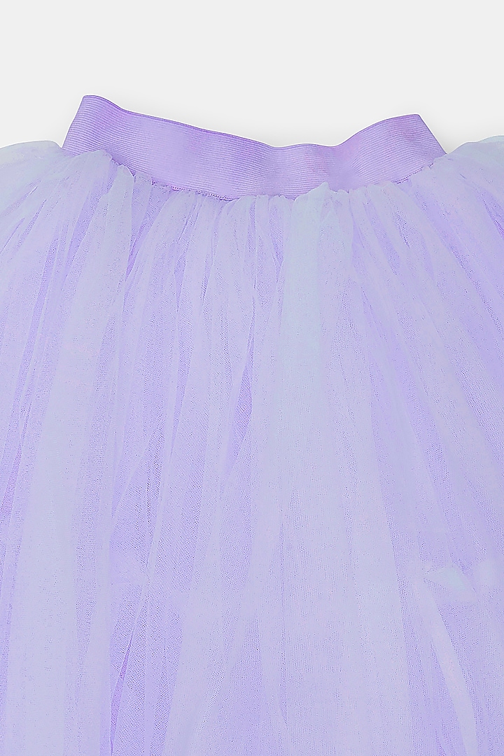 Lilac Tulle Lehenga Set For Girls by Phatakaa Mini at Pernia's Pop Up Shop