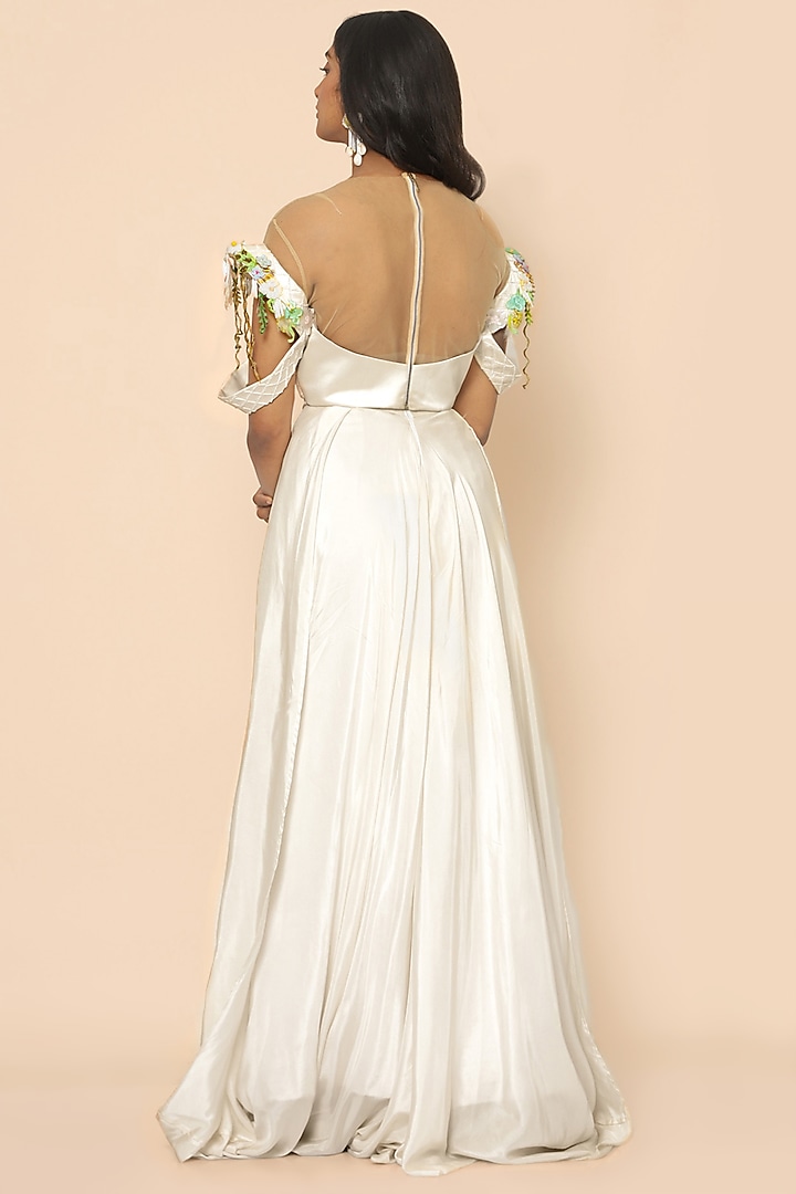 White Silk Dhoti Pant set by PhD by House of PiaDeeksh at Pernia's Pop Up Shop