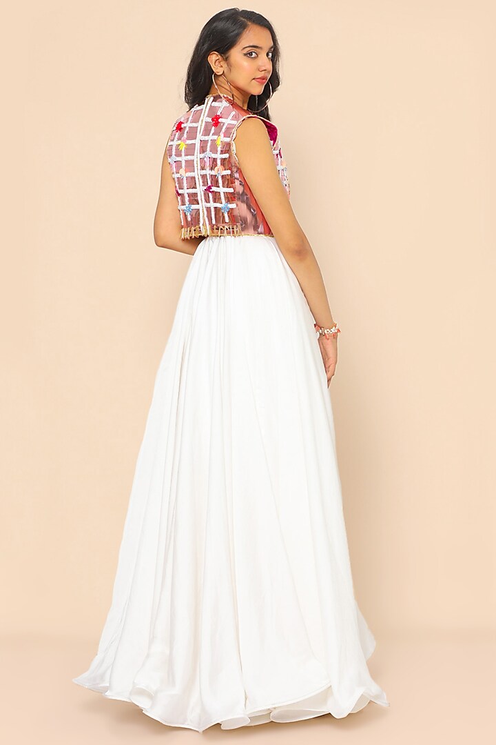 Ivory Silk Dhoti Set With Jacket by PhD by House of PiaDeeksh at Pernia's Pop Up Shop