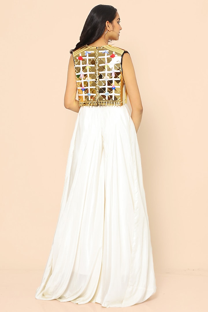 Golden Sculpted Acrylic Jacket Set by PhD by House of PiaDeeksh at Pernia's Pop Up Shop