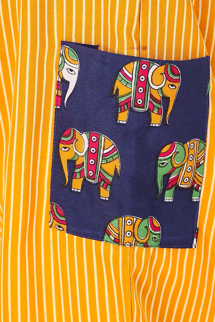Yellow Crepe Jumpsuit For Girls by Phee-B at Pernia's Pop Up Shop
