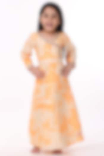 Light Orange A-Line Maxi Dress For Girls by Phee-B