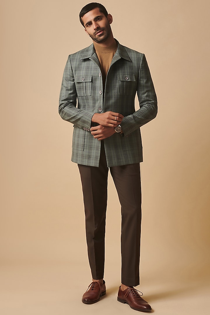 Sage Green Suiting Shacket Blazer by Philocaly