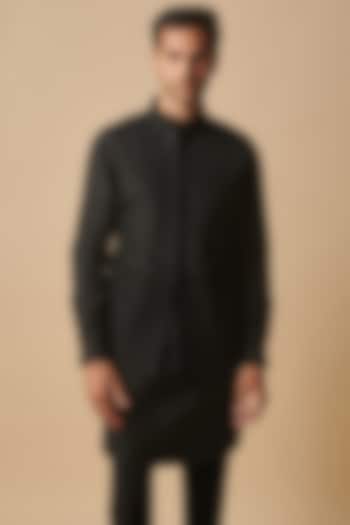 Black Silk Bundi Jacket by Philocaly