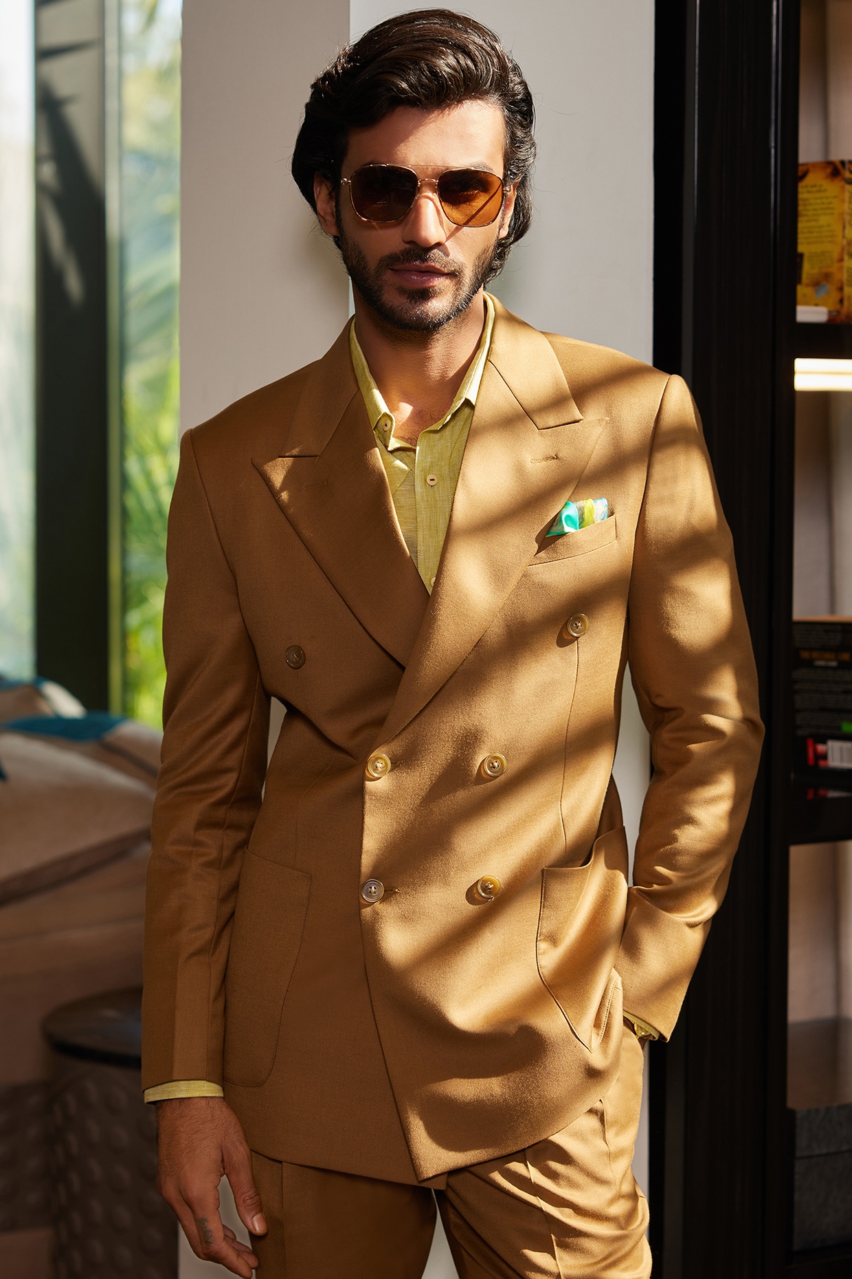 Mens yellow double breasted blazer deals