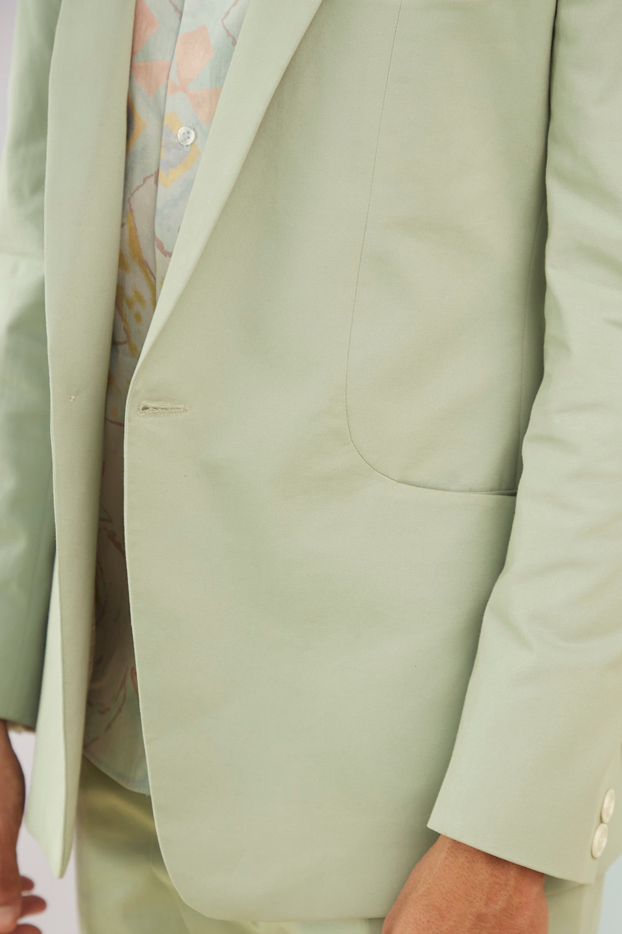 Pastel Green Soft Cotton Blazer Design 