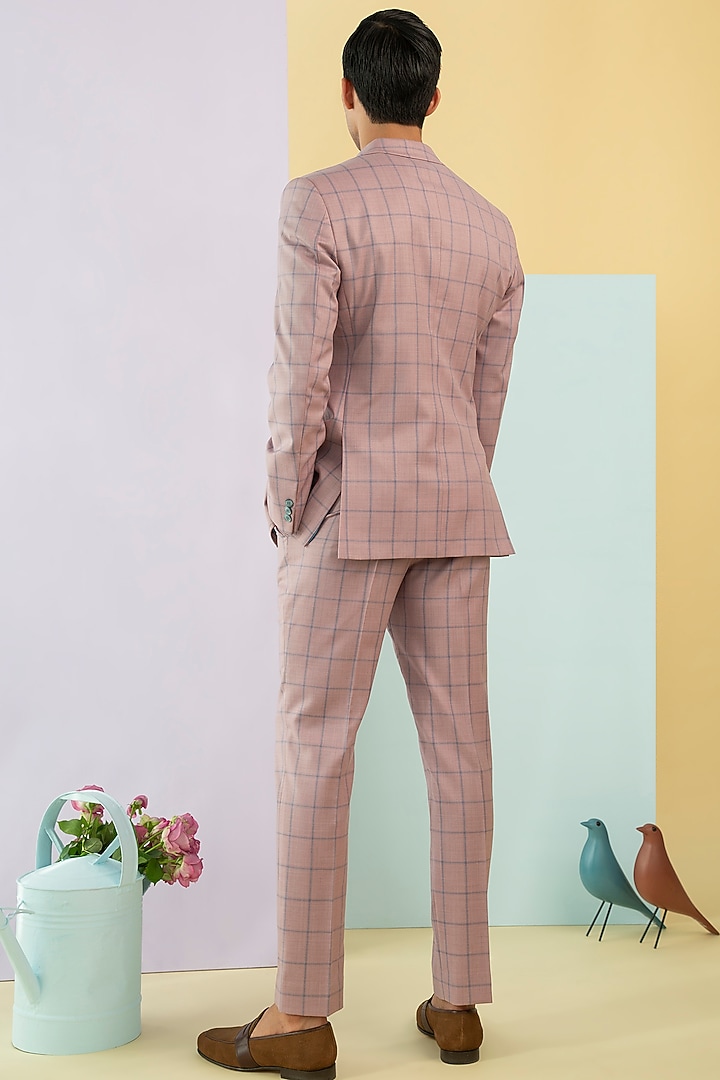 Pink Wool Checkered Suit by Philocaly at Pernia's Pop Up Shop
