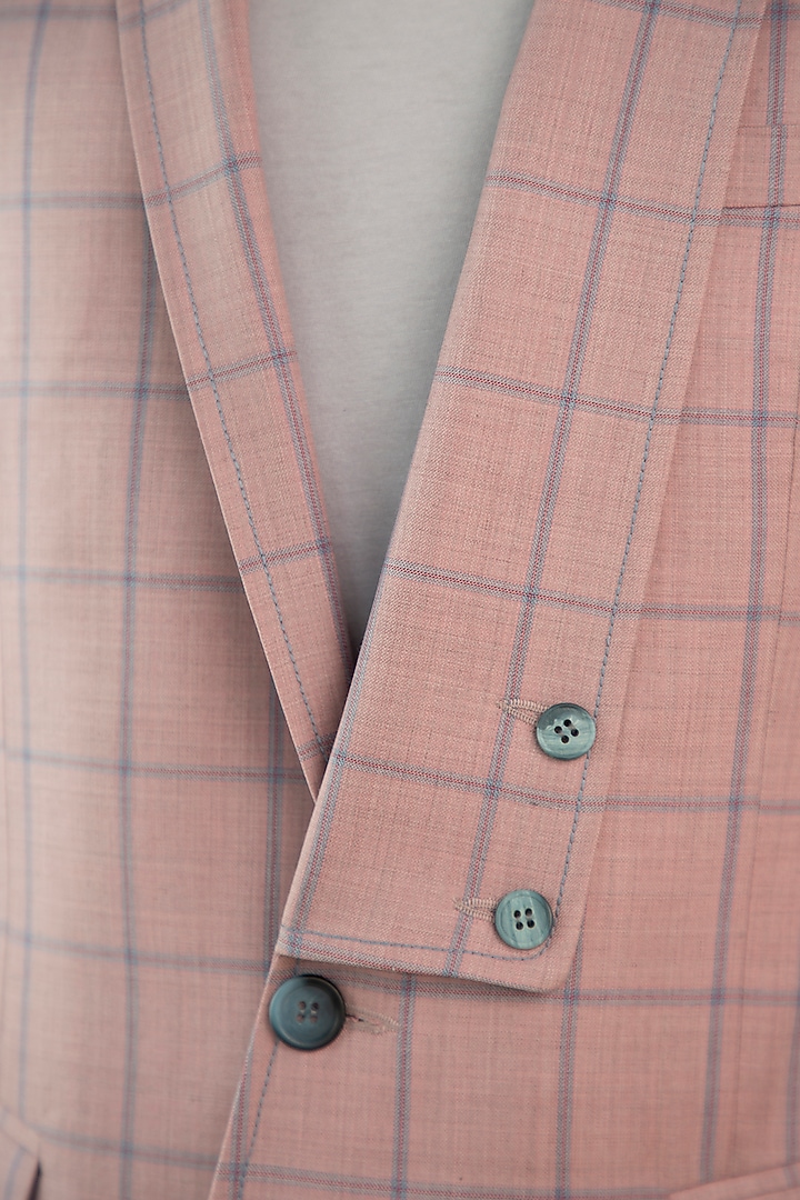 Pink Wool Checkered Suit by Philocaly at Pernia's Pop Up Shop