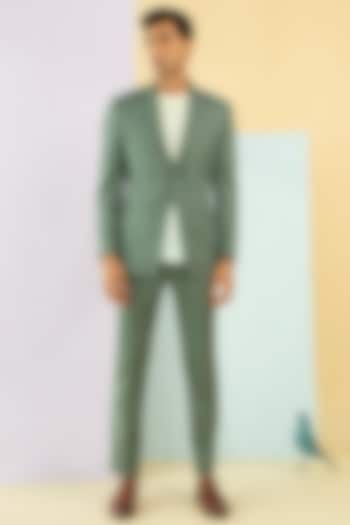 Sage Green Paneled Suit by Philocaly