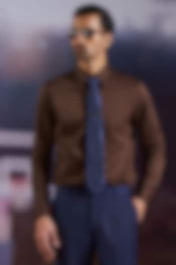 Chocolate Brown Cotton Party Wear Shirt by Philocaly at Pernia's Pop Up Shop