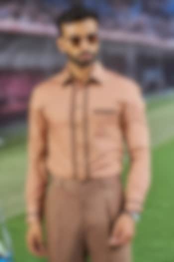 Peach Cotton Party Wear Shirt by Philocaly at Pernia's Pop Up Shop