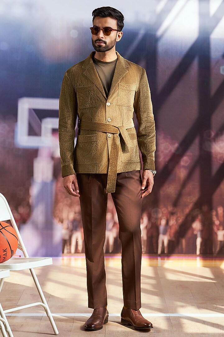 Olive Green Corduroy Shacket by Philocaly at Pernia's Pop Up Shop