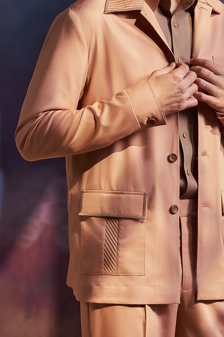 Peach Cotton Shacket by Philocaly at Pernia's Pop Up Shop