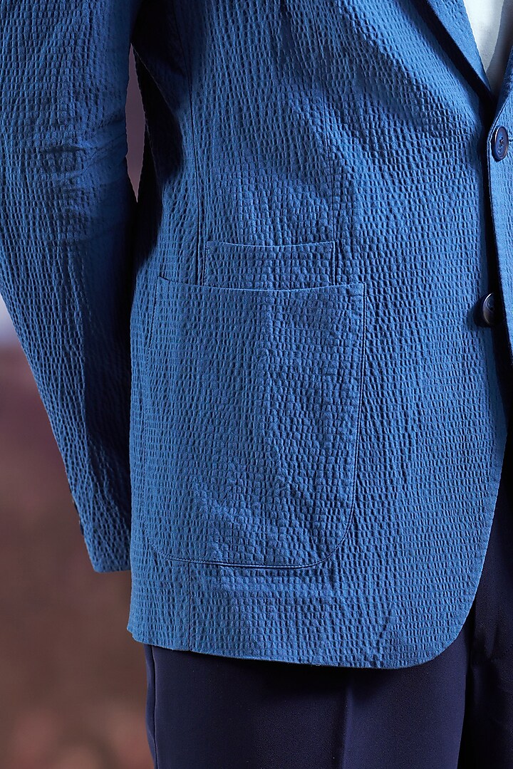 Blue Cotton Jacket by Philocaly at Pernia's Pop Up Shop