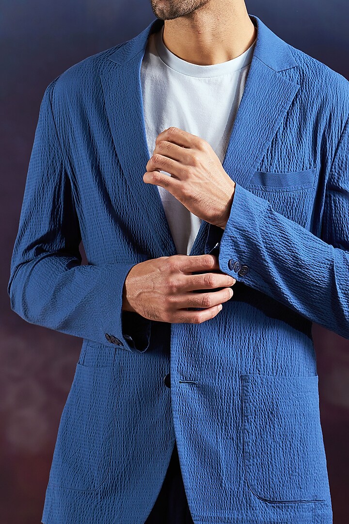 Blue Cotton Jacket by Philocaly at Pernia's Pop Up Shop