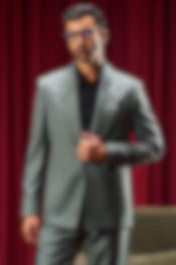 Teal Perennial Wool Jacket by Philocaly at Pernia's Pop Up Shop