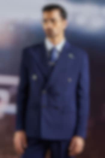 Dark Blue Corduroy Blazer by Philocaly at Pernia's Pop Up Shop