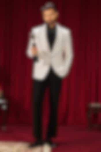 White Perennial Wool Tuxedo by Philocaly at Pernia's Pop Up Shop