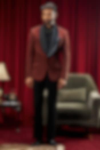 Maroon Corduroy Tuxedo by Philocaly at Pernia's Pop Up Shop