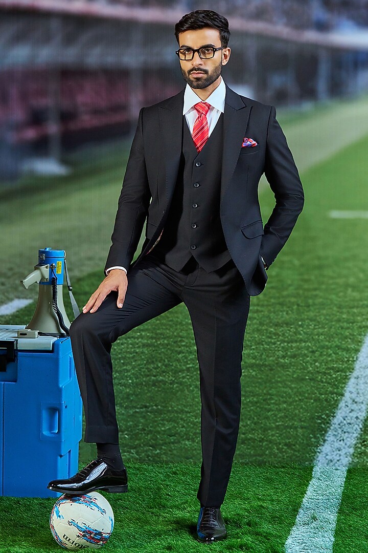 Black Perennial Wool Blazer by Philocaly at Pernia's Pop Up Shop