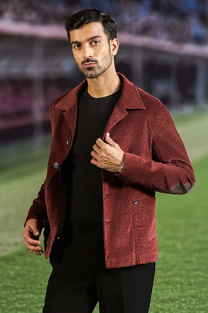 Maroon Corduroy Shacket by Philocaly at Pernia's Pop Up Shop