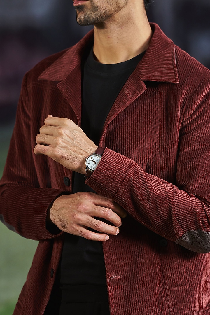 Maroon Corduroy Shacket by Philocaly at Pernia's Pop Up Shop