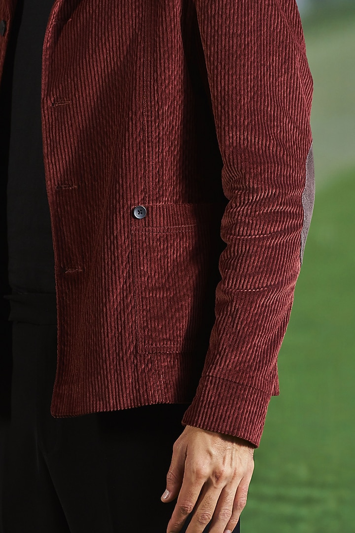 Maroon Corduroy Shacket by Philocaly at Pernia's Pop Up Shop