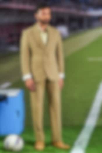 Olive Green Wool Blend Double-Breasted Blazer by Philocaly at Pernia's Pop Up Shop