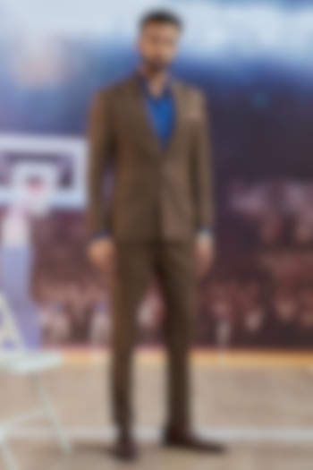 Brown Perennial Wool Blazer by Philocaly at Pernia's Pop Up Shop