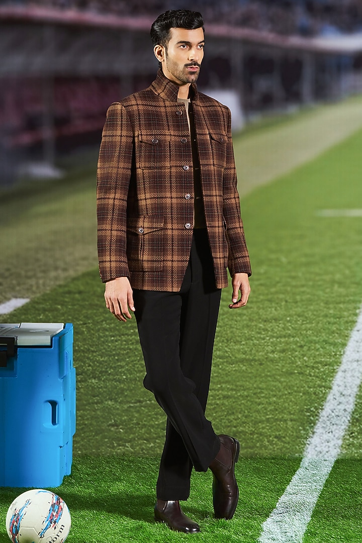 Brown Wool Jacket by Philocaly at Pernia's Pop Up Shop