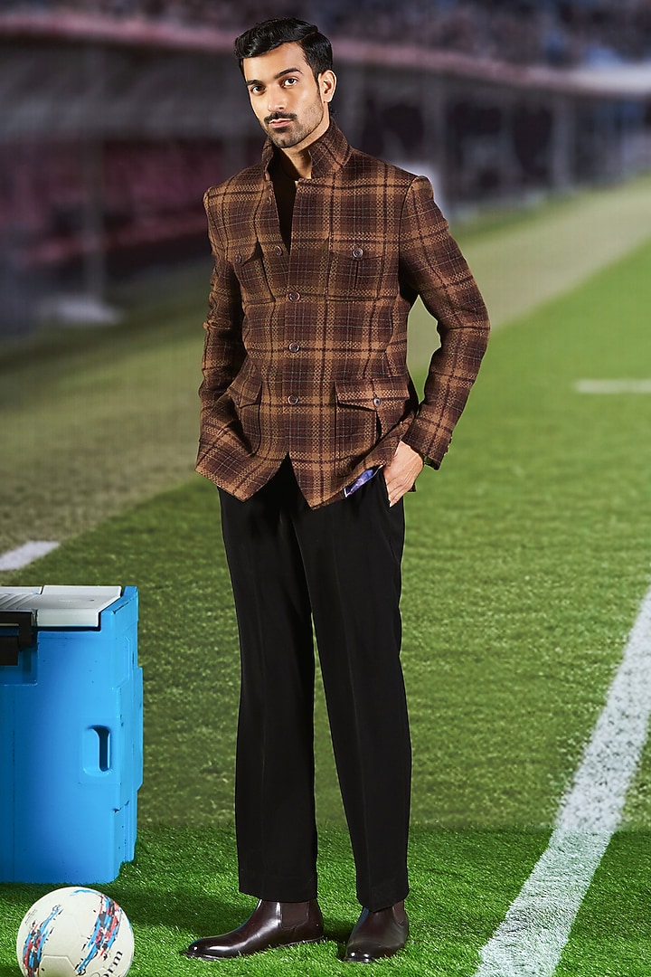 Brown Wool Jacket by Philocaly at Pernia's Pop Up Shop