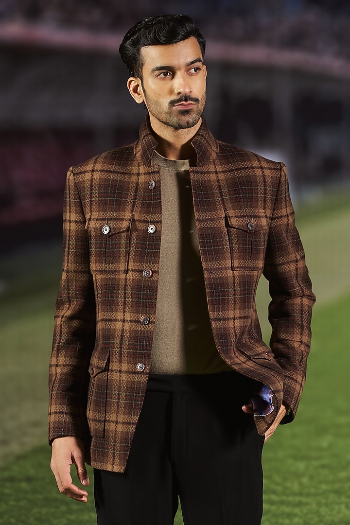 Brown Wool Jacket by Philocaly at Pernia's Pop Up Shop
