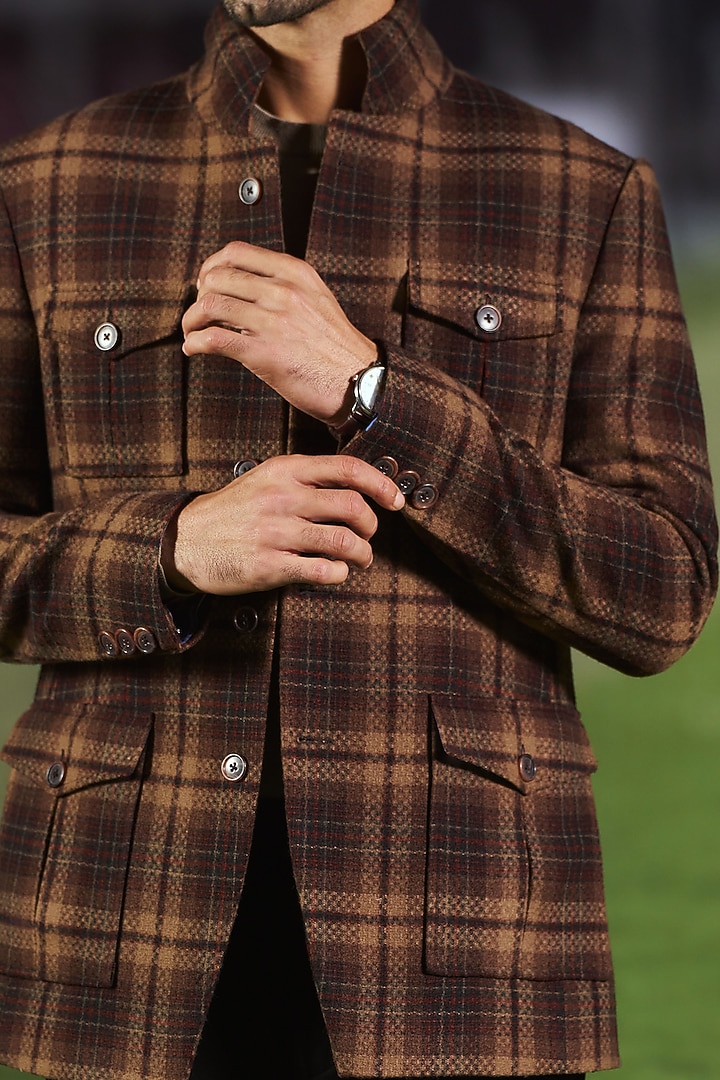 Brown Wool Jacket by Philocaly at Pernia's Pop Up Shop