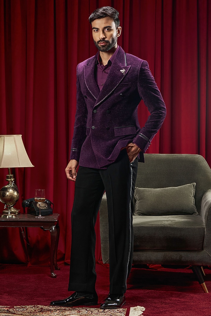 Purple Velvet Tuxedo by Philocaly at Pernia's Pop Up Shop