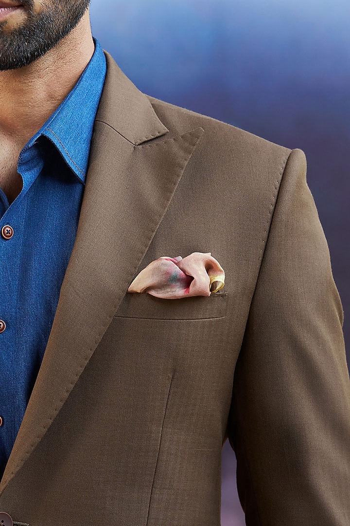 Brown Perennial Wool Blazer Set by Philocaly at Pernia's Pop Up Shop