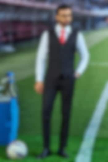 Black Perennial Wool Blazer Set by Philocaly at Pernia's Pop Up Shop