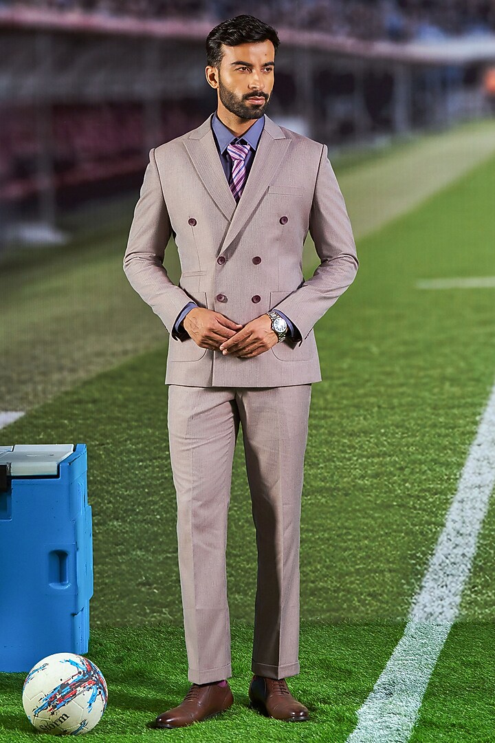 Onion Pink Wool Blend Jacket Set by Philocaly at Pernia's Pop Up Shop