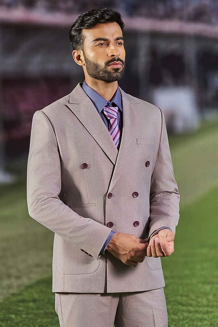 Onion Pink Wool Blend Jacket Set by Philocaly at Pernia's Pop Up Shop