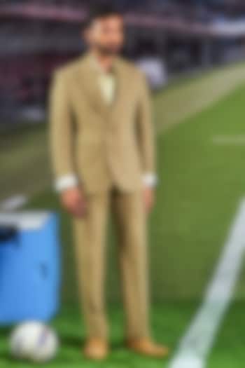 Olive Green Wool Blend Blazer Set by Philocaly at Pernia's Pop Up Shop